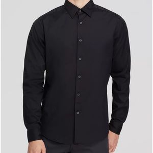 VIBEN Men black button down